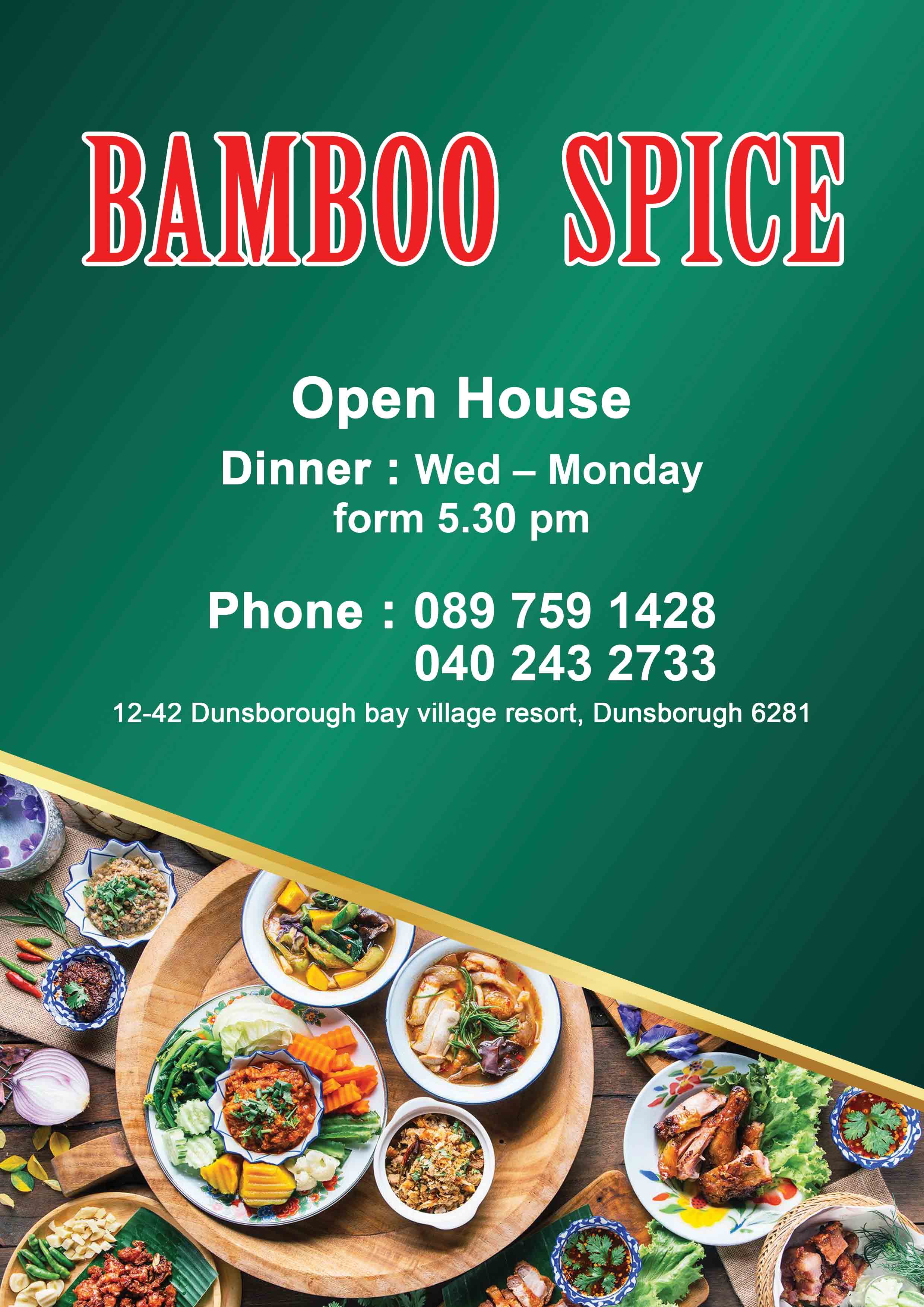 BAMBOO SPICE Thai Restaurant QR Menu